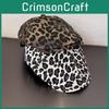 Leopard Print Brim Cap With Breathable Cotton For Spring Summer Wear