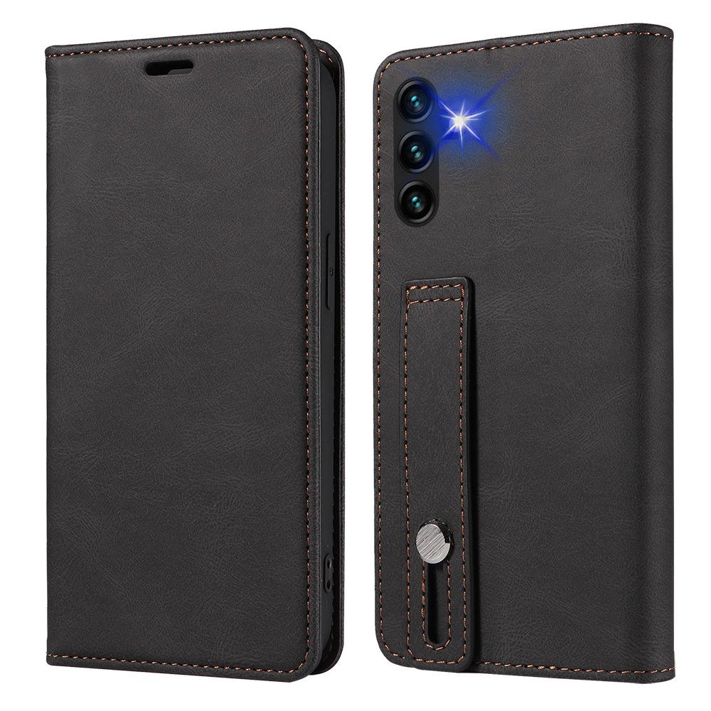 

Кожаный чехол-книжка с магнитной застежкой для Samsung A55 A13 5G A15 A05, в комплекте ремешок на запястье. A54 5G