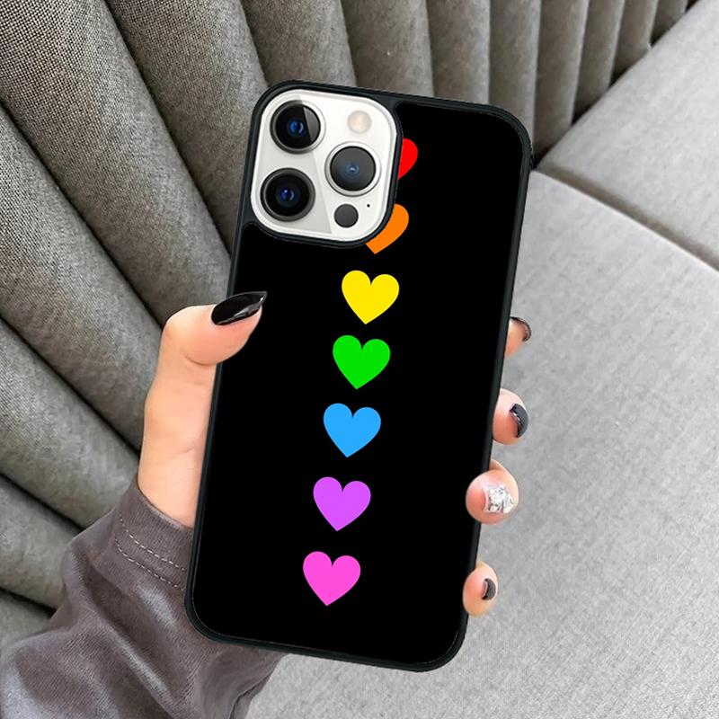 Heart Rainbow Gay Pride LGBT Phone Case For iPhone 17 Air 16 16e 15 13 14 Pro Max 11 12 Plus 2022 MAX Shell Cover
