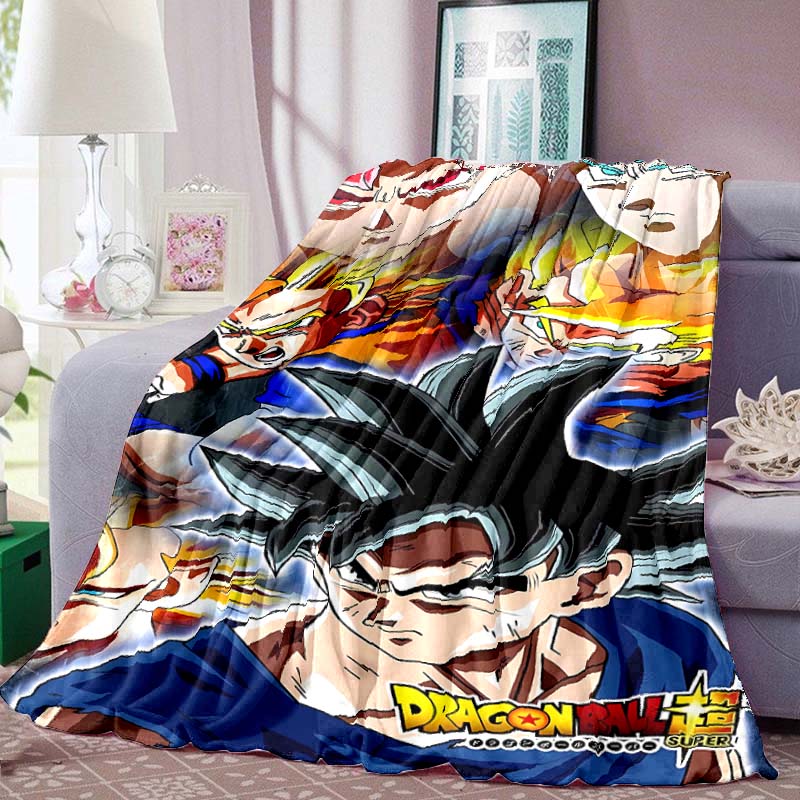 Dragon Ball Anime Print Blanket Warm Comfortable Flannel Blanket for Bedrooms, Sofas, Beds, Chairs, Picnics, Travel-LXR7