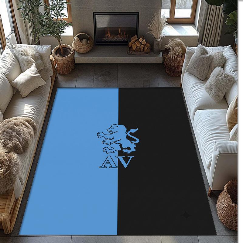 Tappeto in Velluto di Cristallo con Stampa Calcio Aston Villa, Comodo Assorbente d'Acqua Antiscivolo Tappeto per Pavimenti Interni