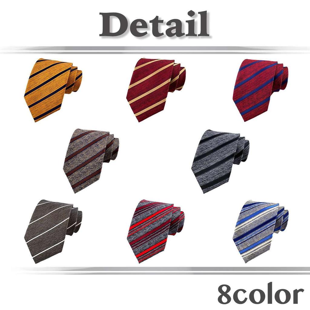 [White Fang] Business Tie, Striped, Suit Accessory, Formal, Office, Men's NC109 (Blue)