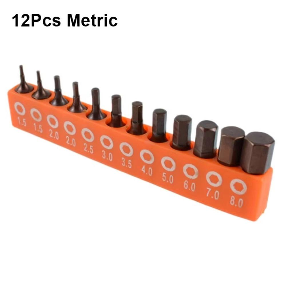 12Pcs S2 Alloy Steel Hex Screwdriver Bit Set  For DIY Home Projects Work Sites