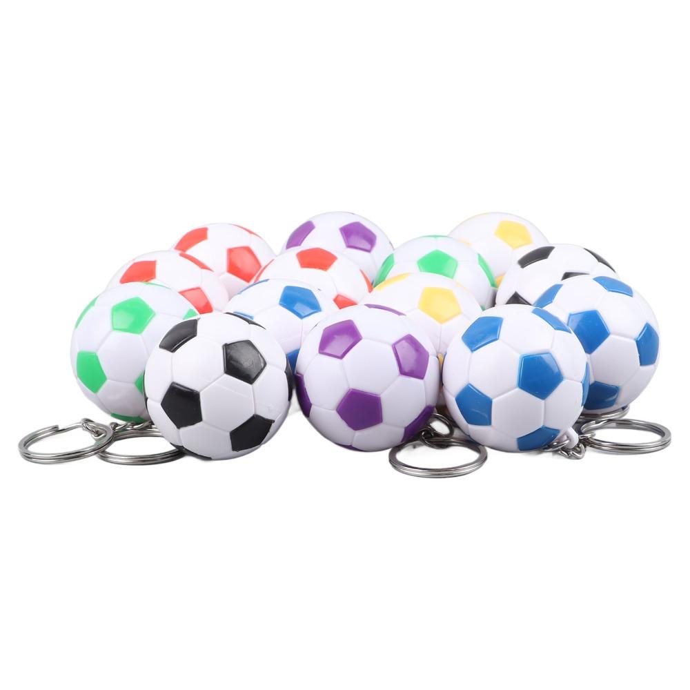 14pcs Pull On Closure Soccer Keychains PP Football Keyrings Soccer Key Chain  Bag Decoration