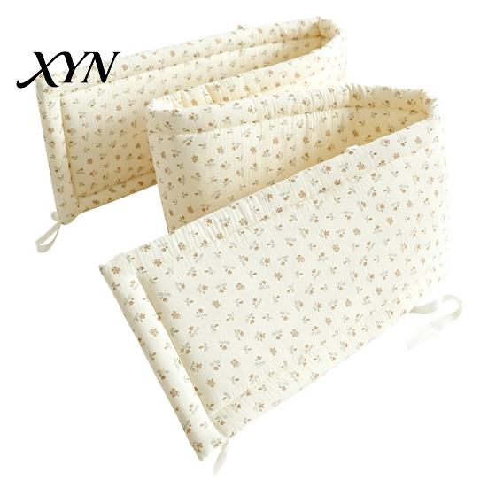 Breathable Cotton Crib Liner Bumper Pad for Newborns, Anti-collision Fixed Quilting Durable Bed Surround Liner, Easy Install Soft Protective