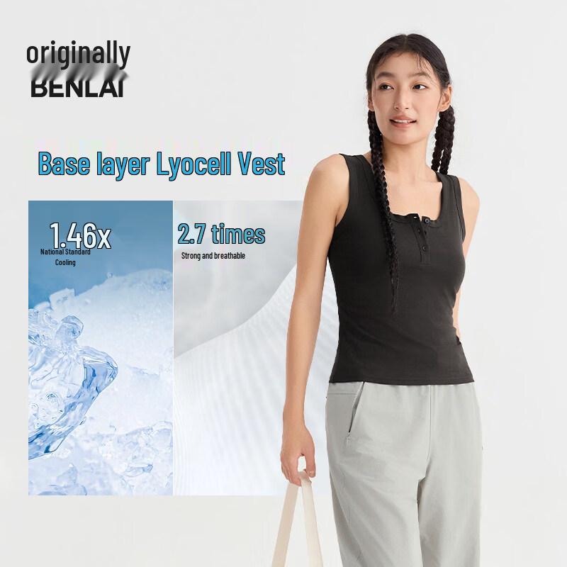 Benlai Women s Cool-Touch U-Neck Crop Tank Top XL