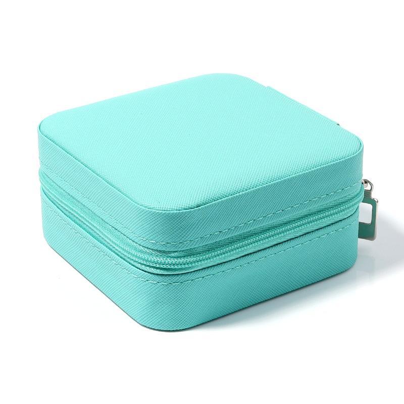 

Portable Jewelry Storage Box Mini PU Leather Travel Organizer For Jewelry Bracelets Necklace Ring Earrings Gifts Display Box озеро синий