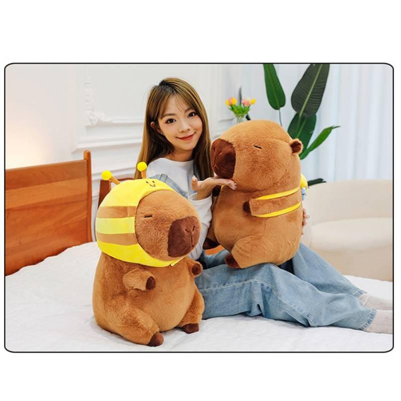 Plush Capybara Bee Toy Cartoon Stuffed Doll Living Room Decoration Gift Kids