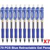 10/100 PCS Roise Retractable Gel Pens Set Black/Red/Blue Ink Ballpoint for Writing Refills Office School Supplies Stationery