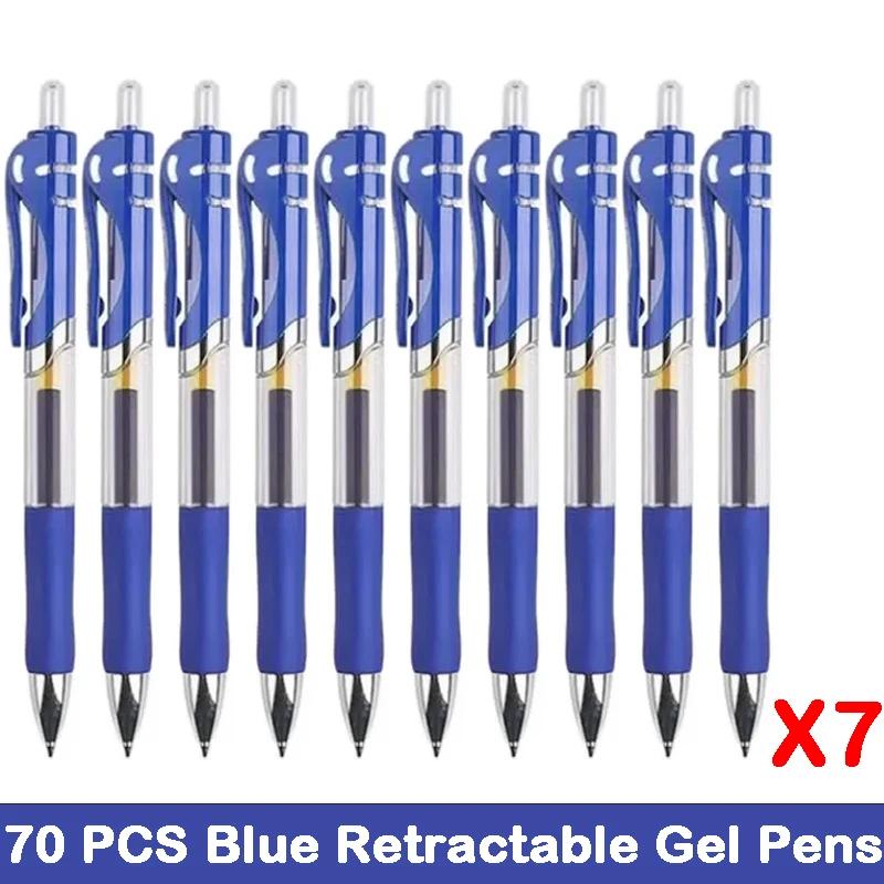10/100 PCS Roise Retractable Gel Pens Set Black/Red/Blue Ink Ballpoint for Writing Refills Office School Supplies Stationery
