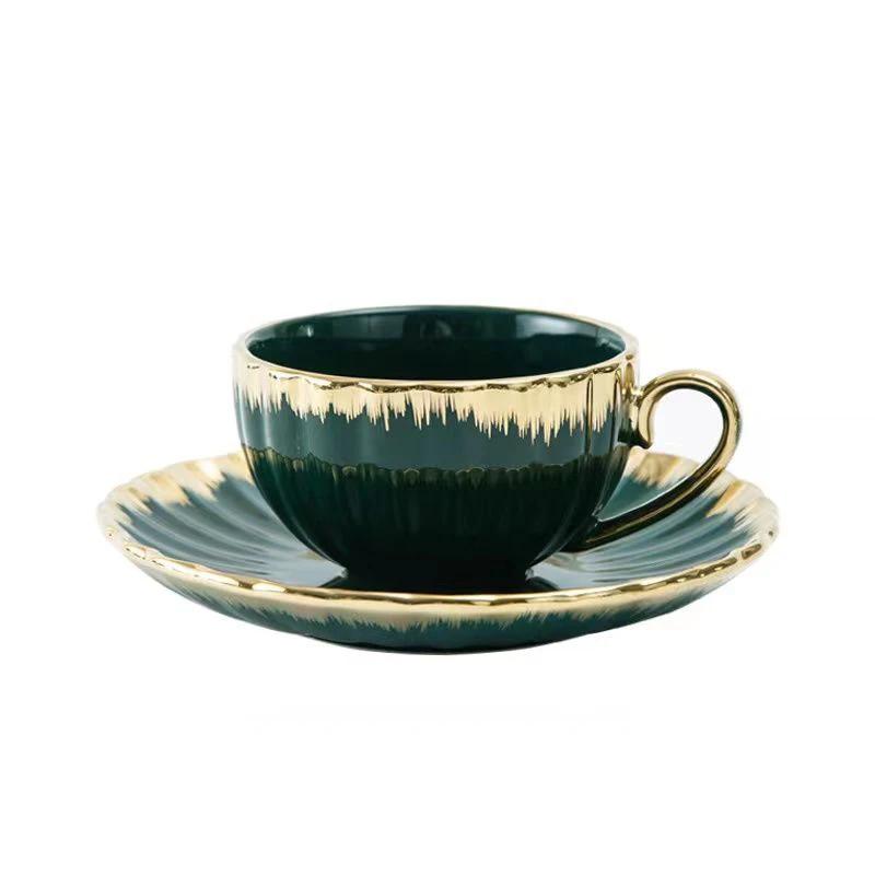 

Набор из кофейной чашки и блюдца Nordic, новая керамическая чашка для послеобеденного чая, блюдце, чашка для чая Phnom Penh High-end Flower, чашка для воды 200ml