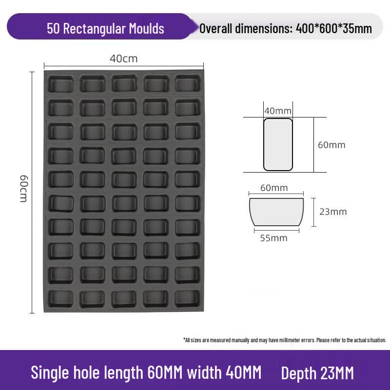 Hundan 50-Cavity Rectangular Baking Mold