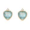 Real 925 Sterling Silver Hearts Blue Zircon For Women Fine Jewelry Elegant Fashion Hoop Earrings Wedding Gift