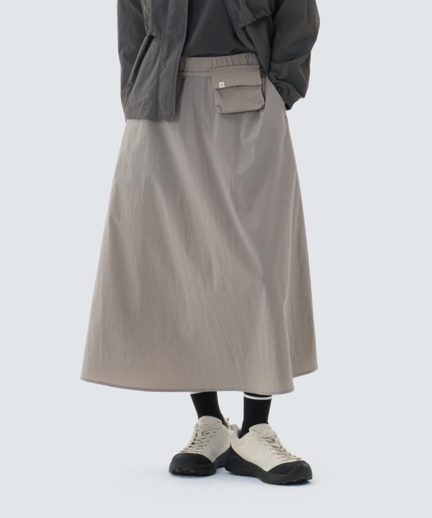 Snow Peak Apparel Root Flare Long Skirt (S26Mwrsk61) Vintage Gray