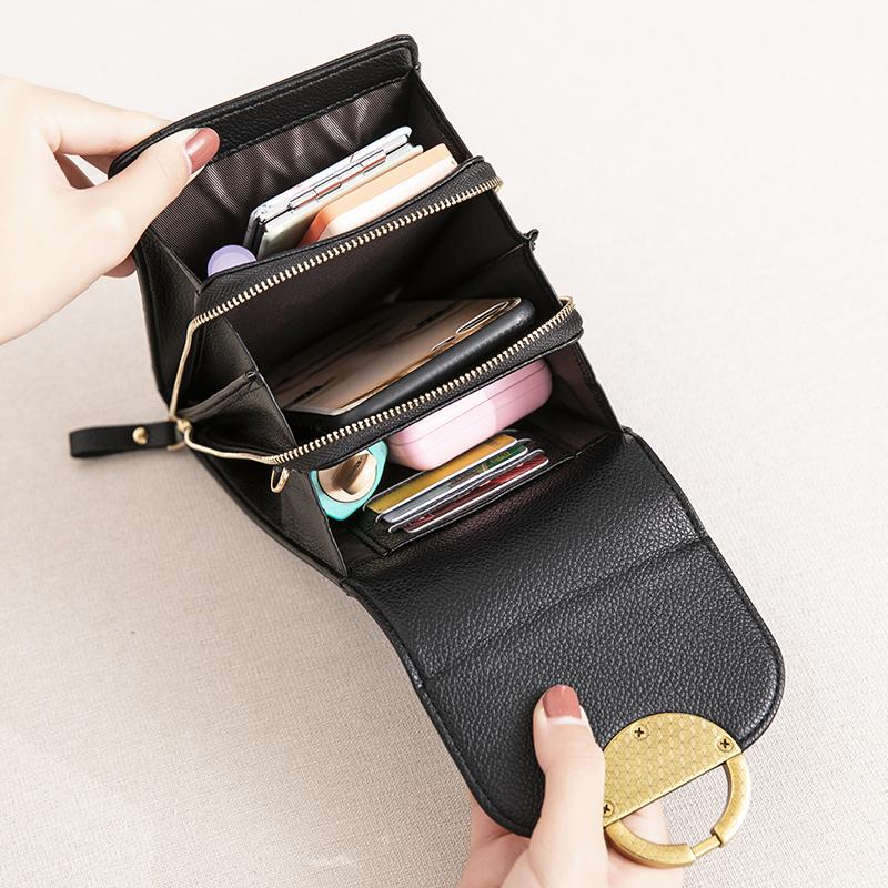 Fashionable Soft Leather Women's Bag, PUleather Multifunctional Crossbody Mobile Phone Bag, Shoulder Strap, Handbag, Coin Wallet
