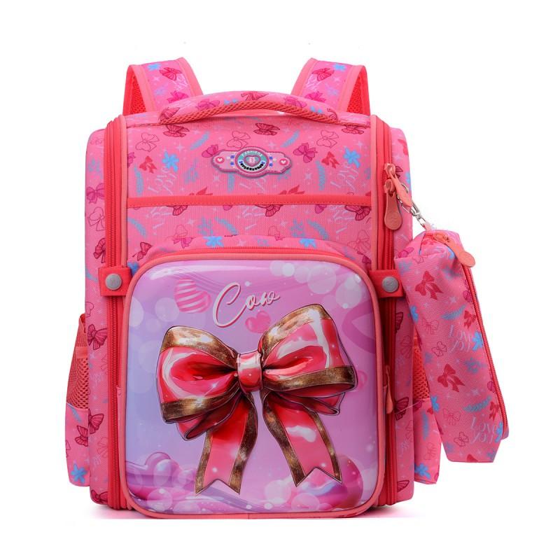 Kids School Backpack Ages 5-8 37cm Cartoon Butterfly Soccer Design Breathable Durable With Ergonomic Curved Straps