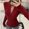 Autumn Winter Loose Casual Solid Color Hollow Out Sweater Women Round Neck Bottomed Knitting Pullover Top