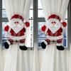 Santa Claus Christmas Curtain Tiebacks Bear Deer Curtain Clips Plush Doll Cartoon Design Xmas Curtain Buckle Window Treatment