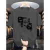 Summer Men's 100% Pure Cotton Casual Loose Plus Size Gesture Eye Personalized Pattern Printed Round Neck Short Sleeved T-shirt