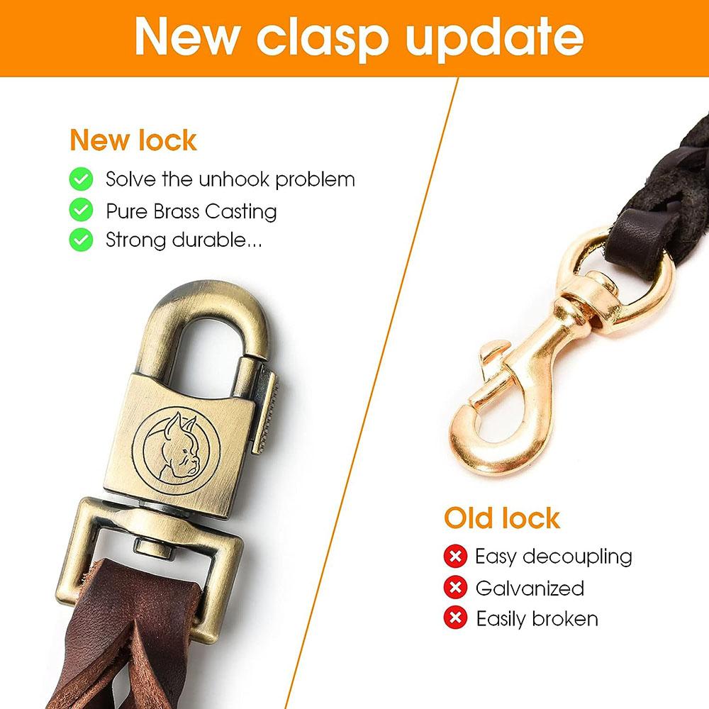 Hundeleine aus echtem Leder 3/4/5 Fuß x 1 Zoll Weiche und starke Lederleine für große und mittelgroße Hunde Hochbelastbare Hundetrainingsleine