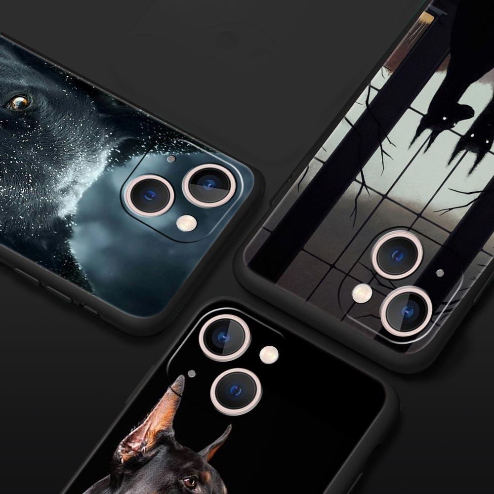 Doberman Dog Phone Case Cover for iPhone 17 16 15 14 13 12 11 Pro Max 17 Air Plus Shockproof Soft TPU Shell Fundas Capas Coque