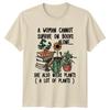 Frau kann nicht nur von Büchern leben Pflanzen T-Shirt Garten Hobby Tee