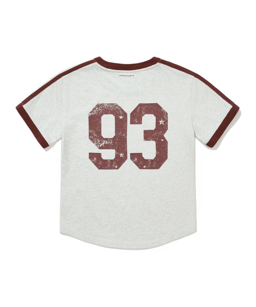 1993STUDIO 93 Track Crop Ringer T-Shirt_Oat Beige