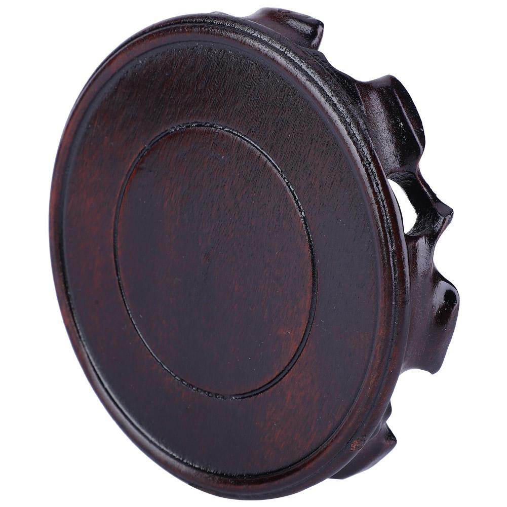 Fish Tank Round Base Purple Sand Pot Stone Ornament Teapot Solid Wood Incense Burner Base(#1)