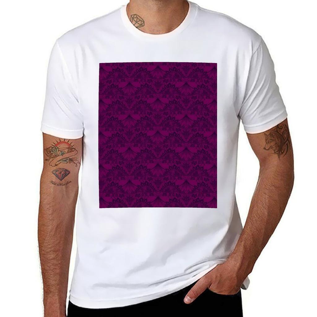 Stegosaurus Lace Purple Tshirt Heavy Duty Casual Work Tee Tshirt