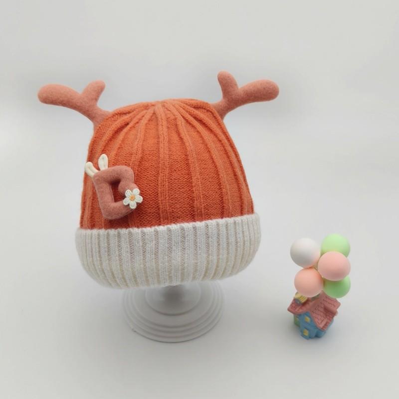 Autumn and Winter Children's Knitted Hat with Thick Velvet Cartoon Warm Hoodie Super Cute Baby Boys and Girls Pure Cotton Hat
