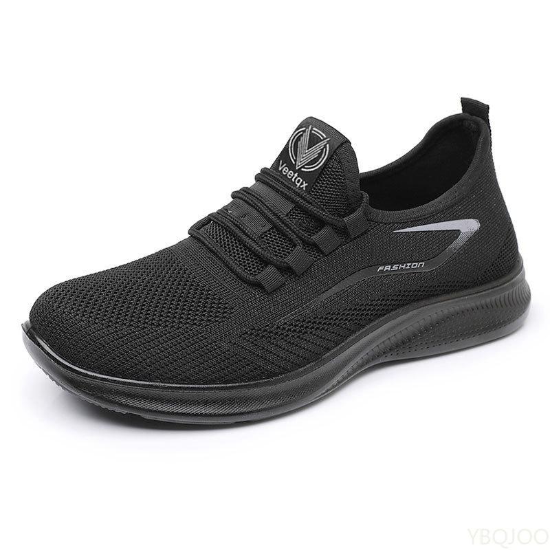 Lightweight Fashionable Trendy Running Men Shoes Men's Trendy Shoes Flat Bottom Mesh Non Slip Lace Up Casual Shoes