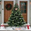 12Pcs/Box Christmas Ball Ornaments with Fuzzy Hair Shatterproof Xmas Tree Decoration Holiday Hanging Pendants