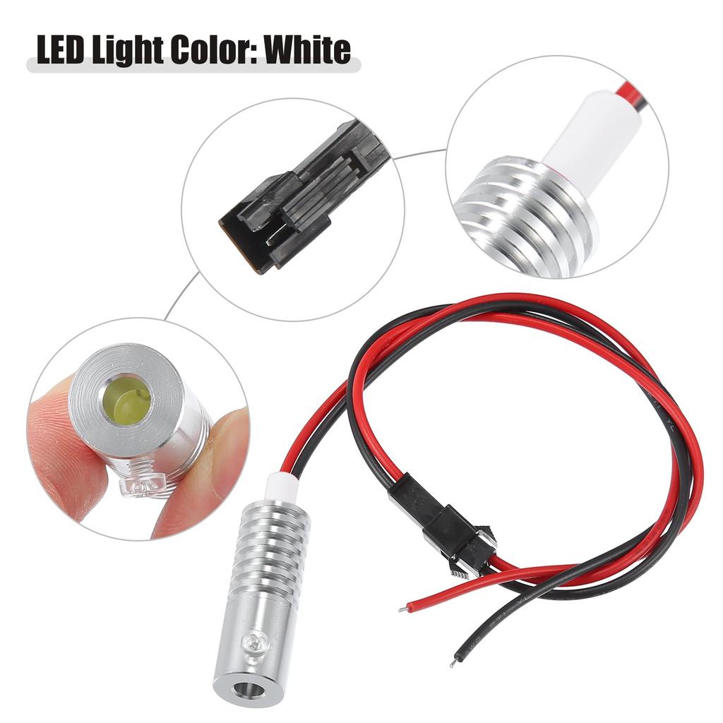 ACROPIX Aluminum Light Source Lighting Fixture for Car DIY 5mm 2W LED White 1pcs