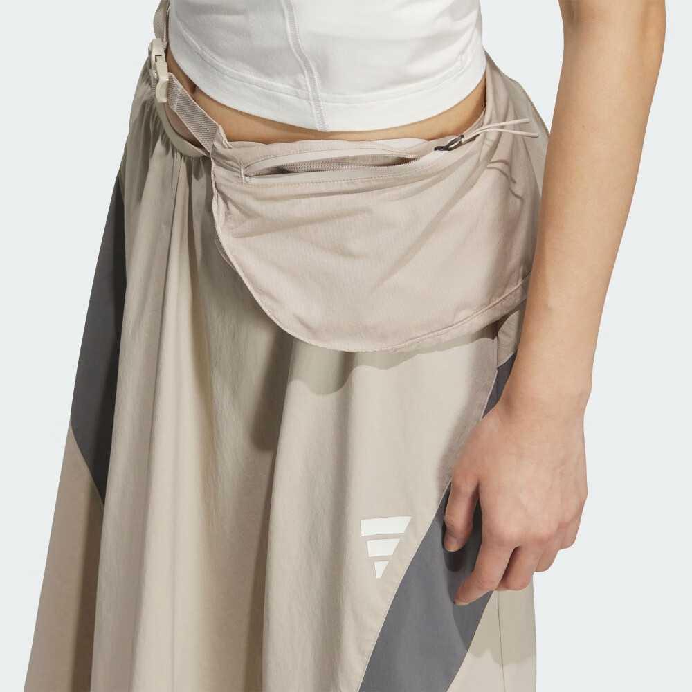 Adidas Sports Lifestyle Series Comfortable Breathable Skin-Friendly Soft Asymmetrical Casual Long Skirt Women Skirts Miracle-Brown KB3651