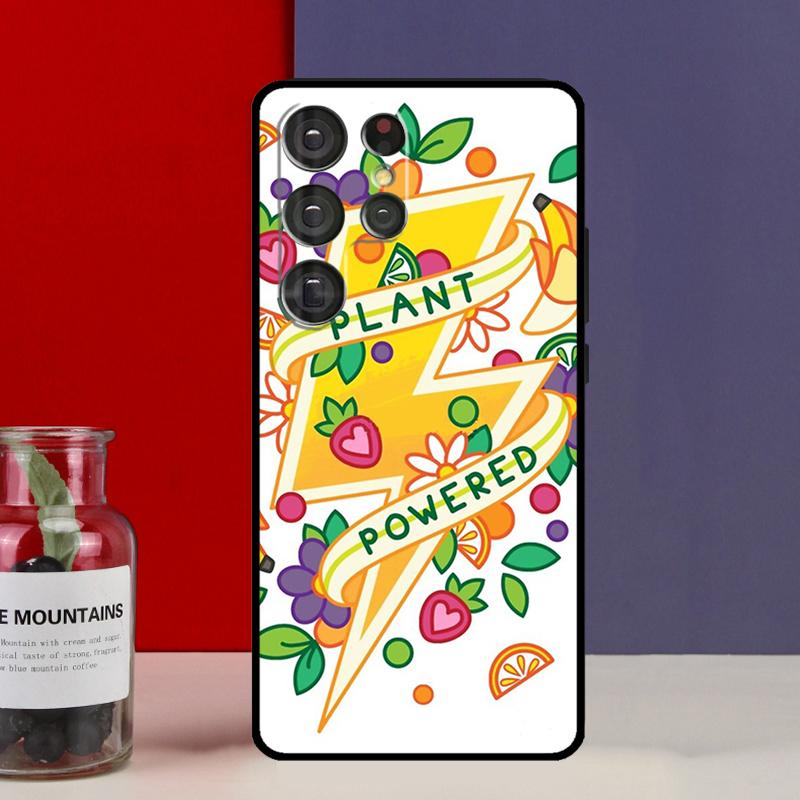 Vegan Pattern Funda Case For Samsung Galaxy S25 Ultra S9 S10 S20 S21 S22 Plus S23 Ultra S24 FE Phone Cover