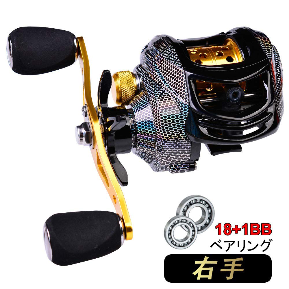 SPTFH Baitcasting Reel, 7.21, 10 kg Max Drag, Magnetic Brake, Black