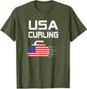 Curling Usa Support Team American Flag Winter Sports Unisex T-Shirt