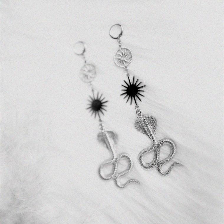 Bohemian Snake Sun Animal Dangle Earrings Handmade Jewelry For Women Summer