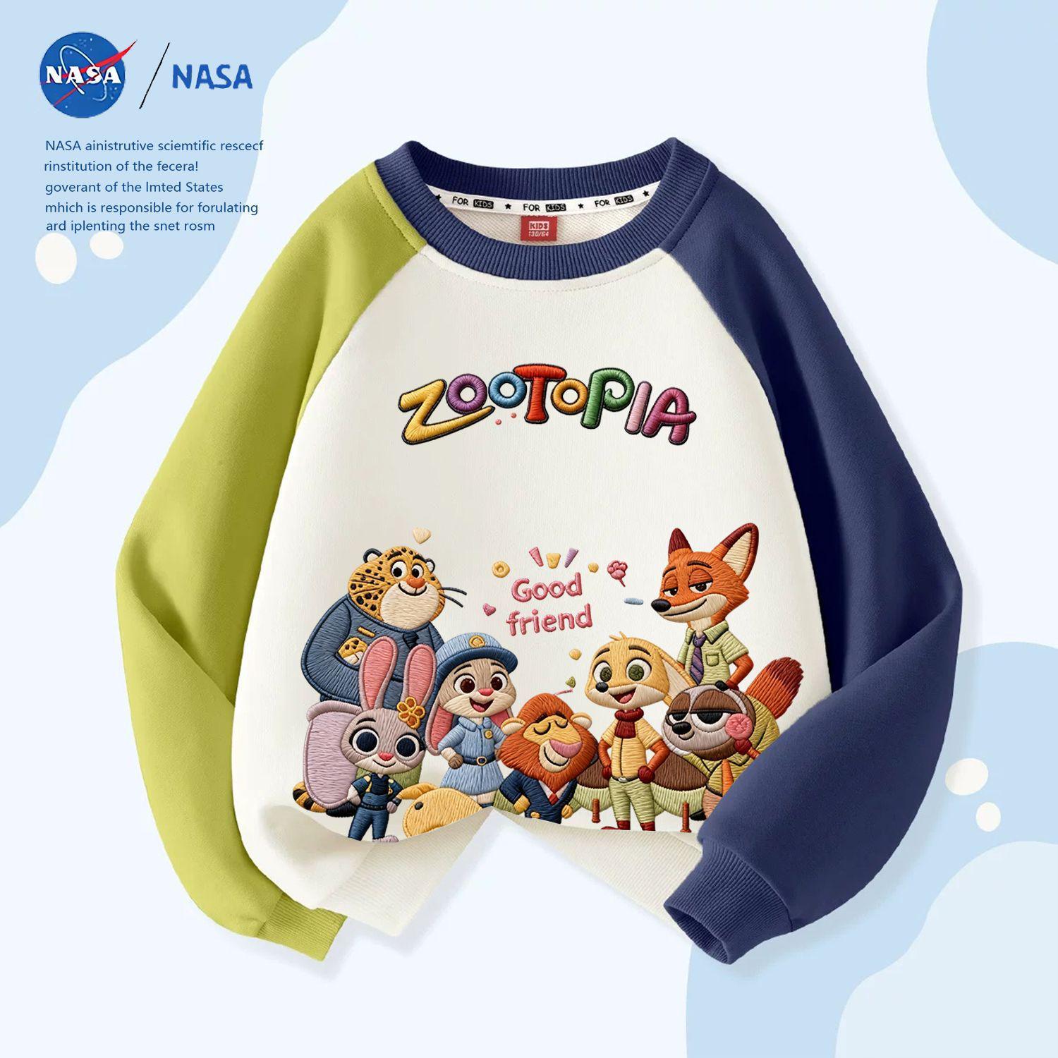 Детская унисекс толстовка Zootopia Джуди и Ник в стиле NASA, пэчворк, для осени/зимы 120