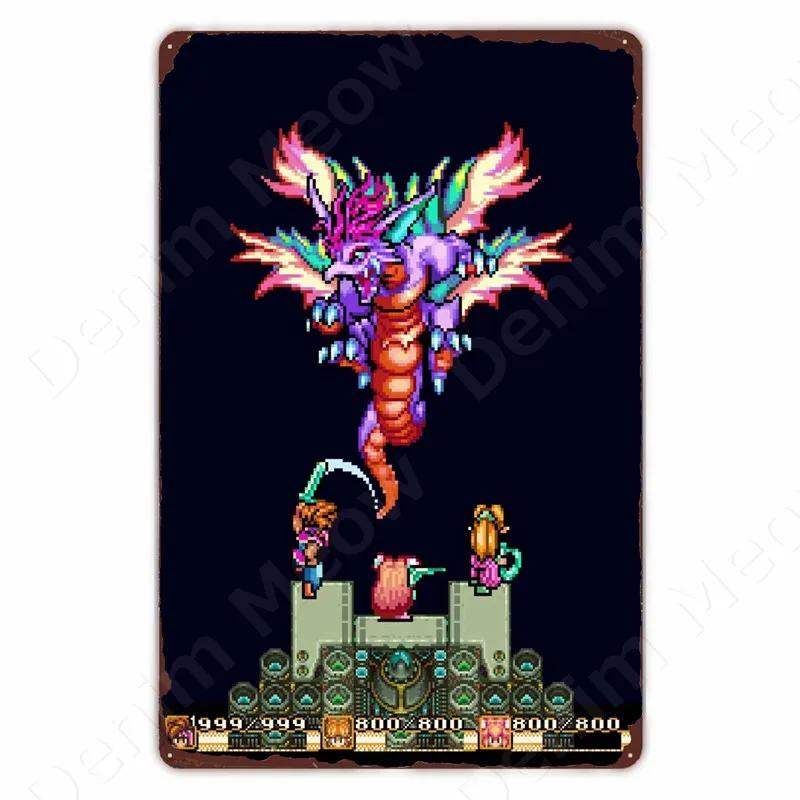 Klassieke Pixel Games Vintage Retro Metalen Tinnen Bord Oud Spellen Kunst Poster Ruimte Pixel Game Plaque voor Thuis Kamer Club Bar Muurdeco