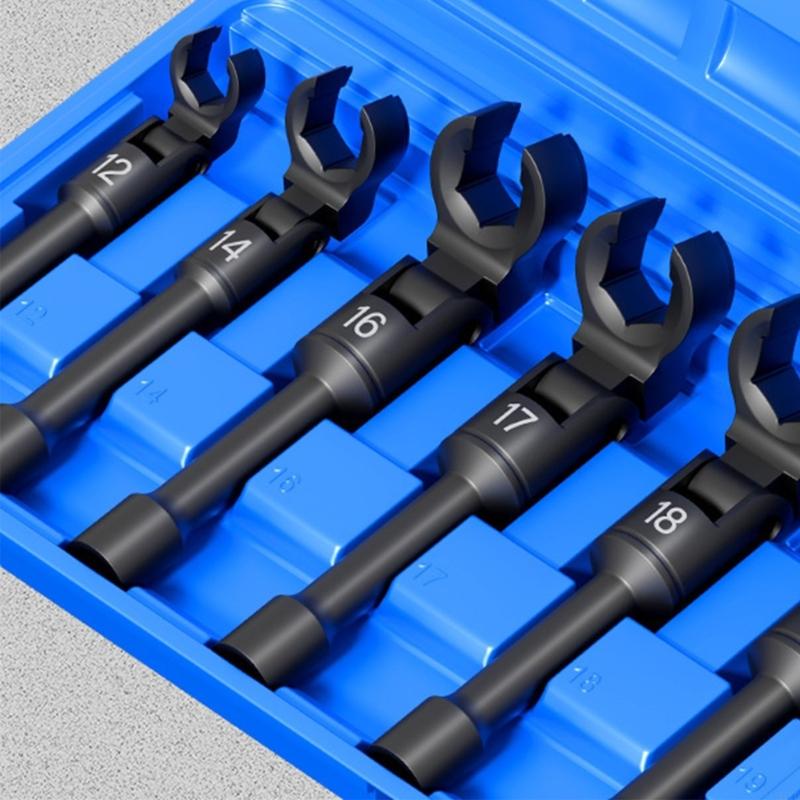 6Pcs Fuels Line Socket Wrench Fuels Pipe Socket Wrench For Injectors Removal With Flexible Head and Steel Construction M4YD