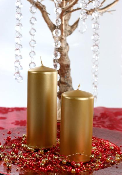 Metallic Club Candle, Gold, 15 X 6Cm (1 Op. / 6 Pcs.)