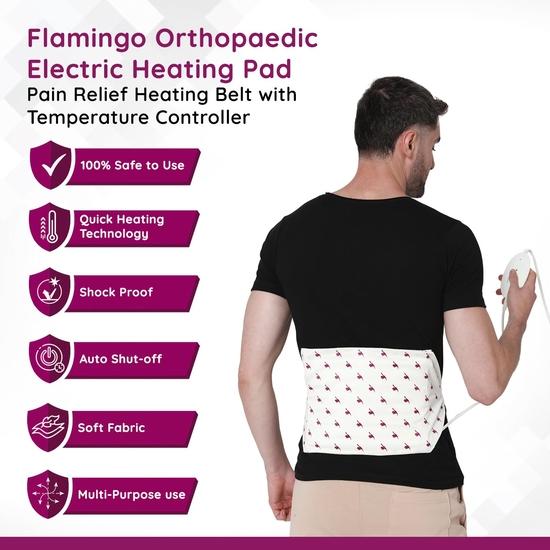 Flamingo Orthopaedic Electric Heating Pad | Heat Belt with Temperature Controller | Pain Relief Heating Belt for Lower Back, Regular