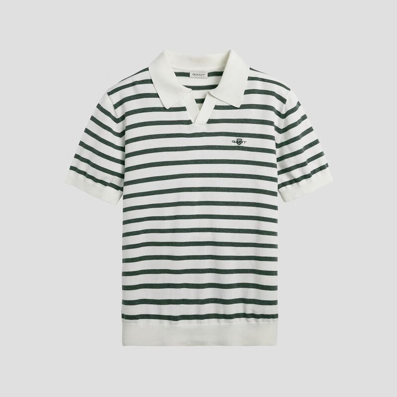 GANT Men's Striped Colorblock Retro Casual Knitted Polo Shirt