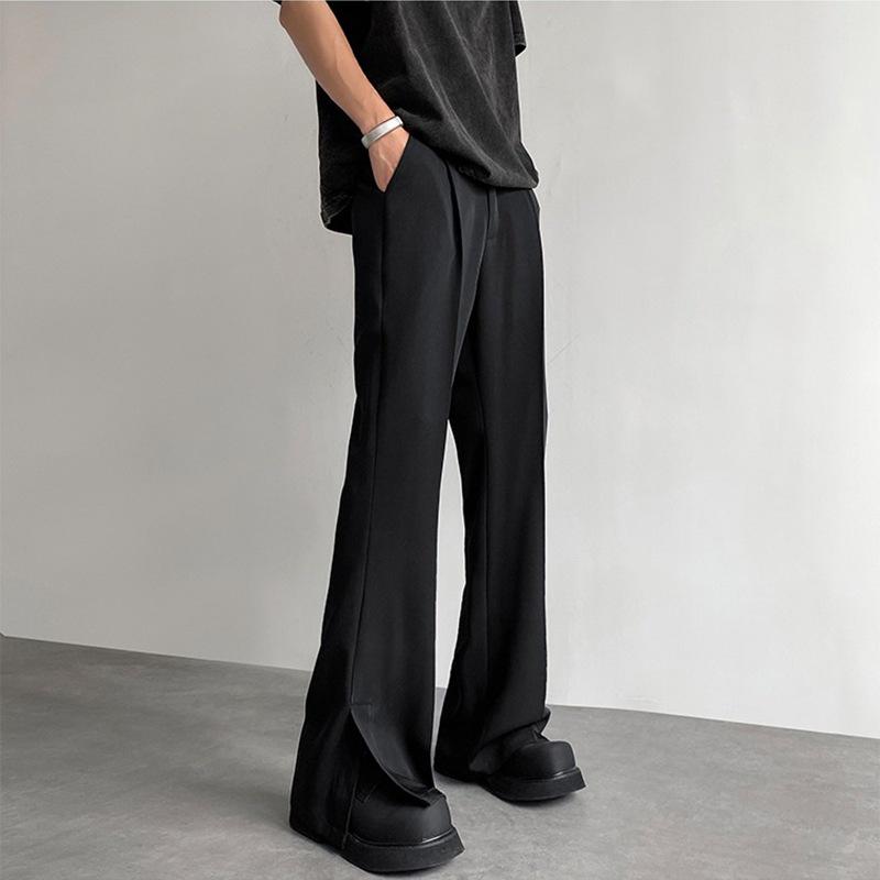 Men's Trendy Flared High-Waist Slit Trousers