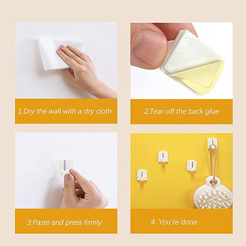 10 Stück selbstklebende Haken für Gardinenstangen, Hintertür, Aufbewahrungsregal, Fenster, selbstklebend, Hängehaken, Schlüsselhalter, Badezimmer, Handtuchhalter