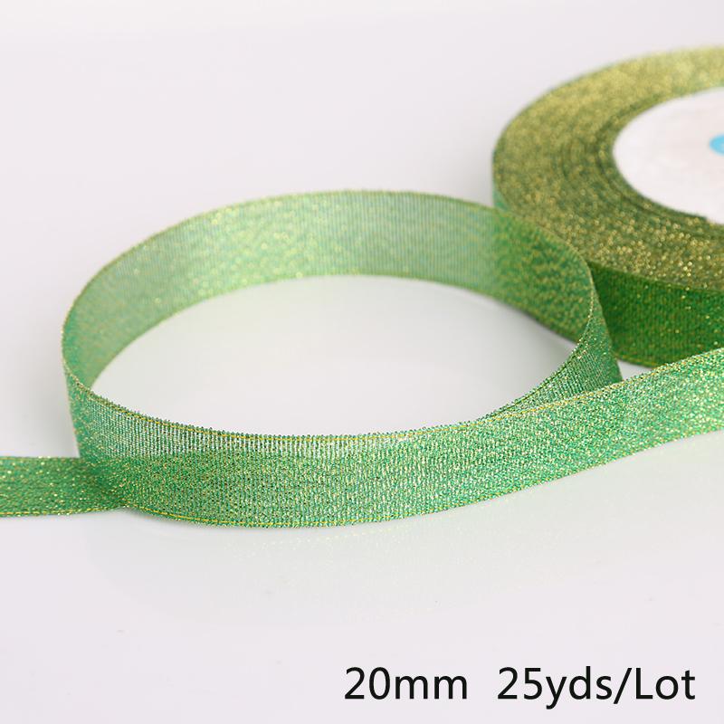 25Yards Metallic Ribbon Organza Ribbon For Wedding Party Decoration Gift Wrap Christmas Ribbons