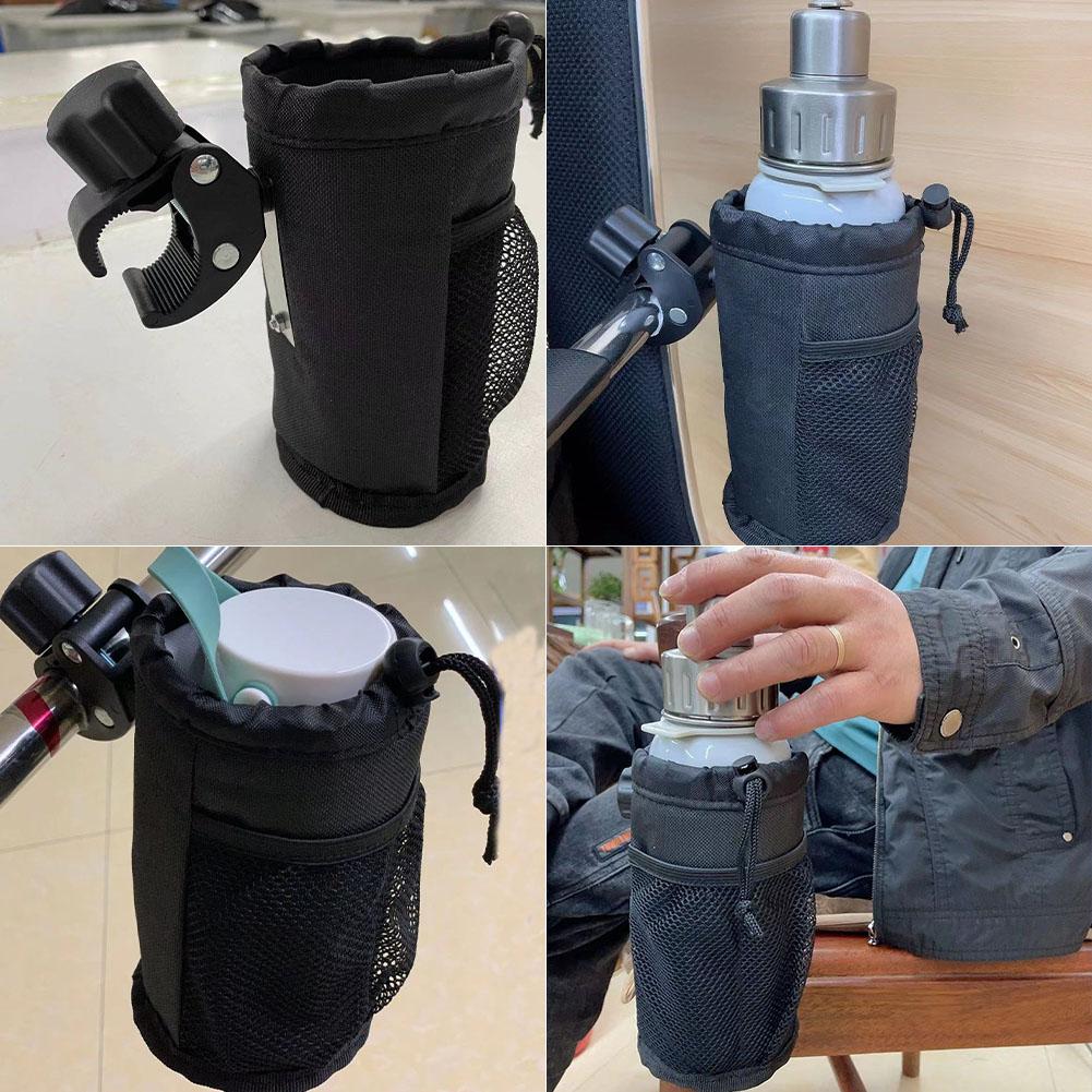 Insulated Motorcycle Cup Holder – Universal Handlebar Bottle Bag with Hook for Scooter/Bike/Delivery Use