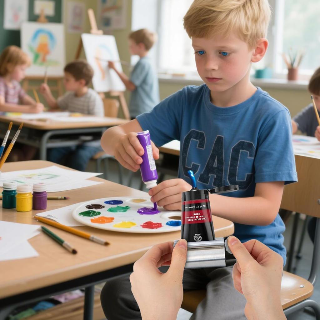 Toothpaste Tube Squeezer Dispenser, 2PCS Toothpaste Roller Squeezer Tool Metal Tooth Paste Holder for Bathroom, Silver