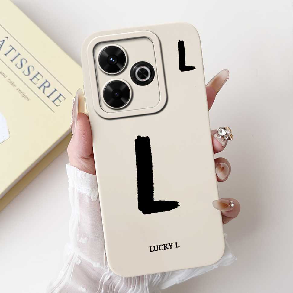 Casing For Xiaomi Redmi 13 Case Luxury Letter Cover For Redmi 12 13 Redmi13 Redmi12 4G Silicone Soft Shockproof Back Cover